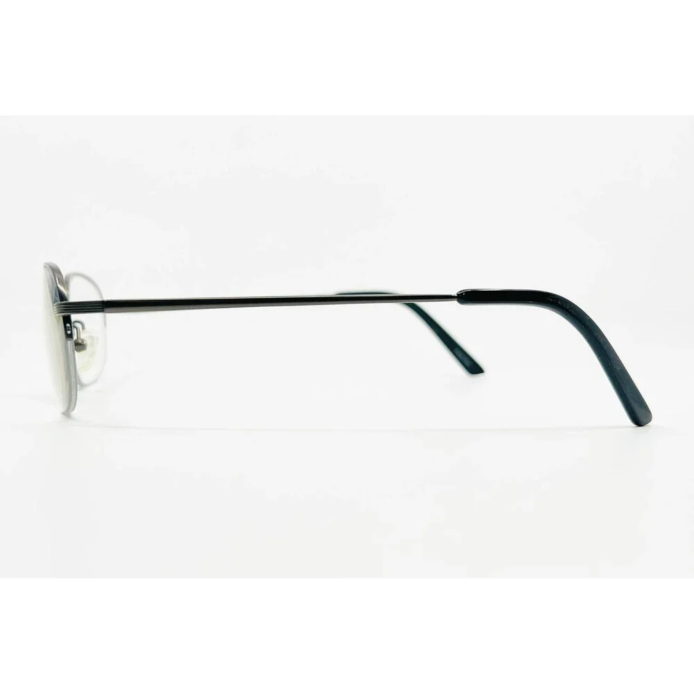 Tura Eyeglass Frames Mens Black Semi Rimless Metal Oval 48-20-140
